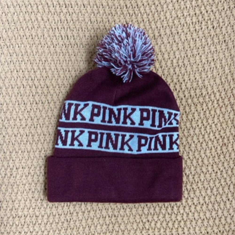 Victoria’s Secret Pink Maroon Winter Beanie